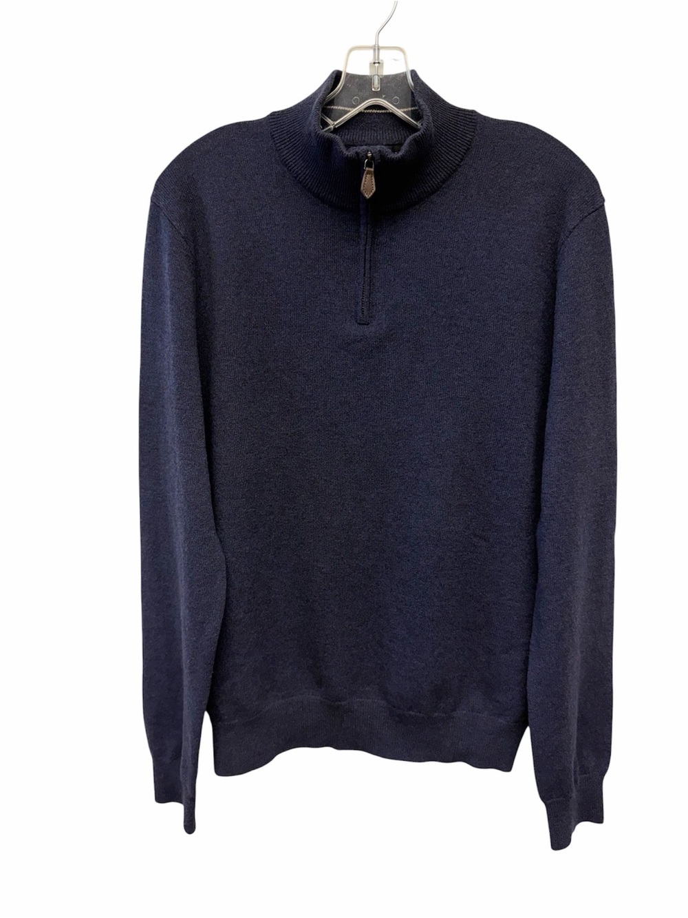 Bloomingdale’s The Men’s Store 100% Cashmere Quarter Zip Sweater Size M Navy